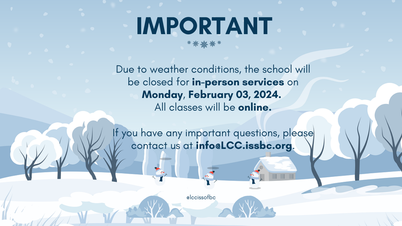 Monday, February 03, 2024. All classes will be online due to weather conditions